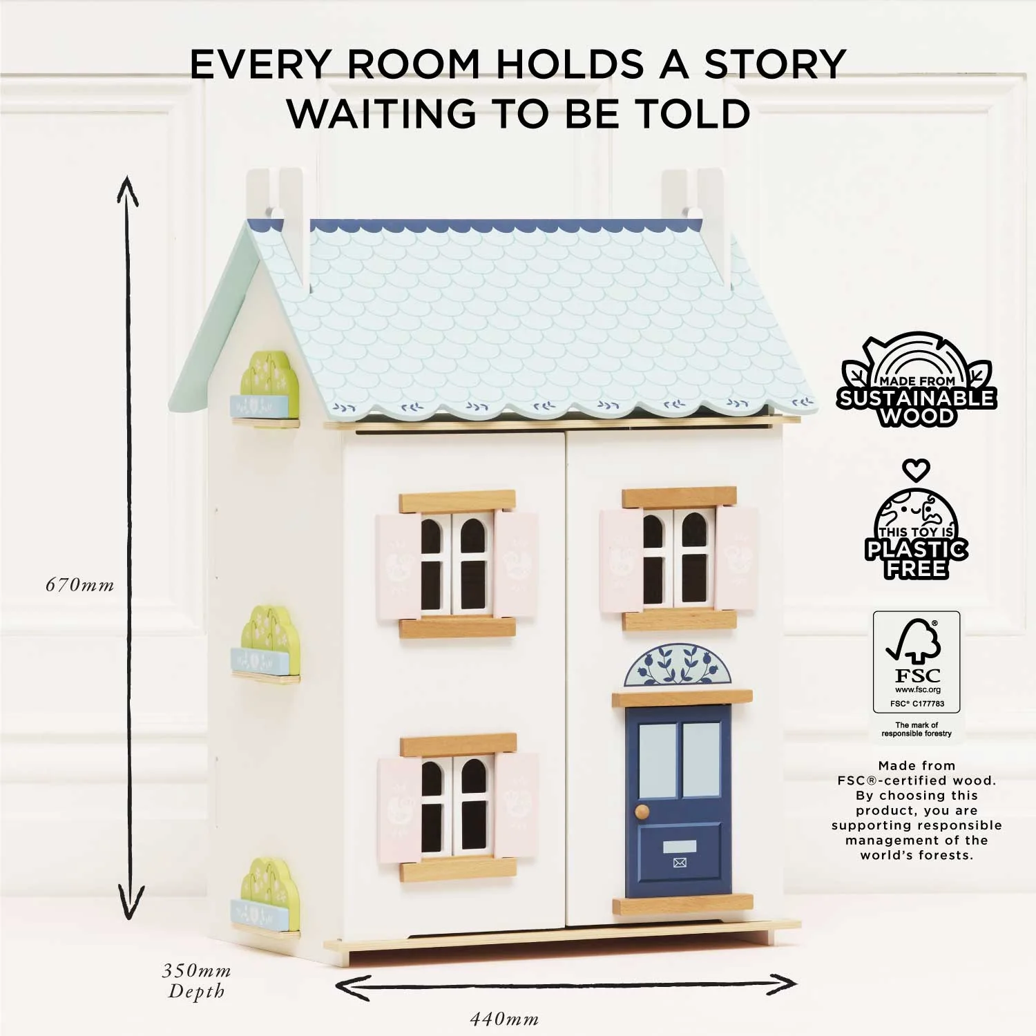 Bluebelle Wooden Dolls House - Image 5