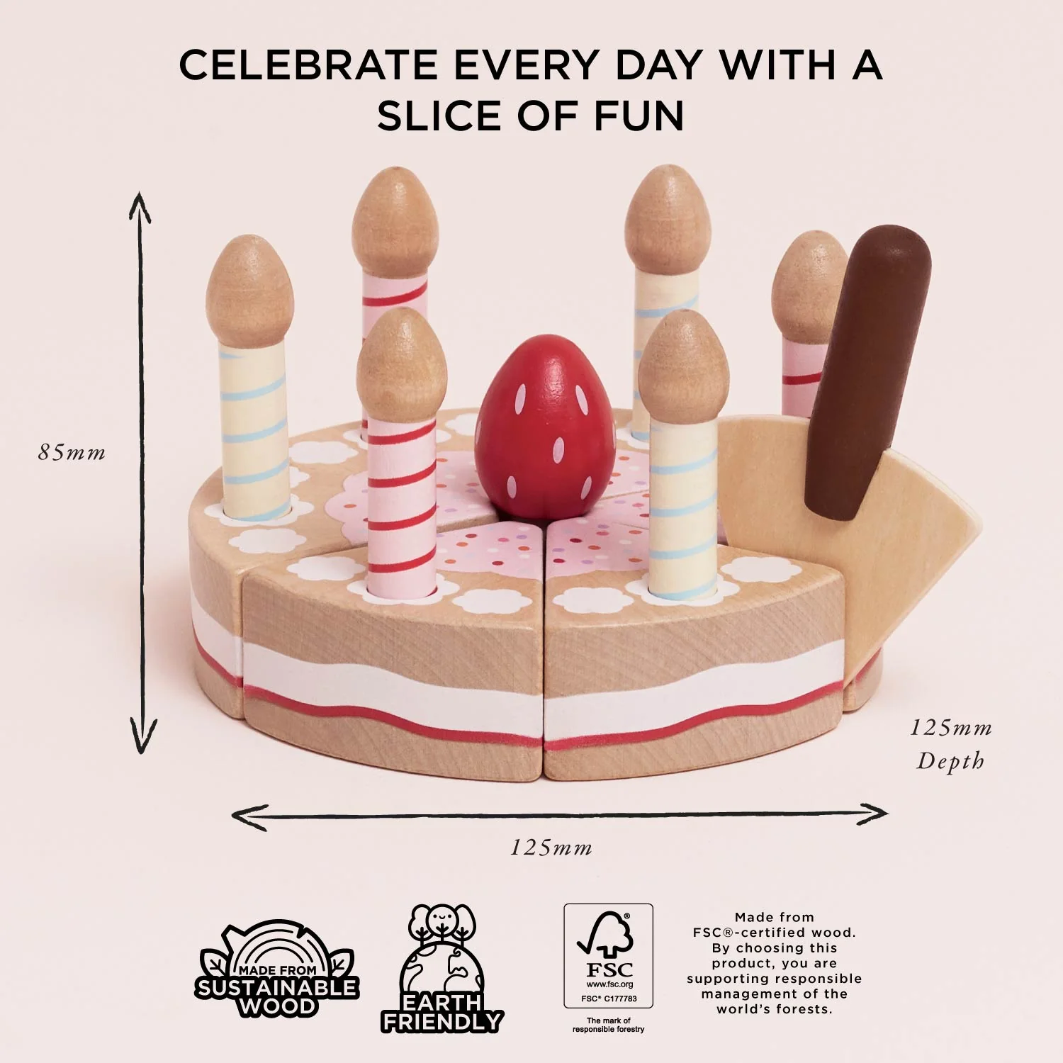 Sliceable Birthday Cake & Candles - Image 5