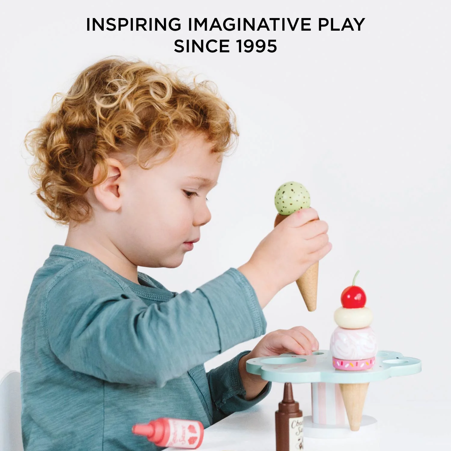 Wooden Ice Cream Stand & Toppings - Image 5
