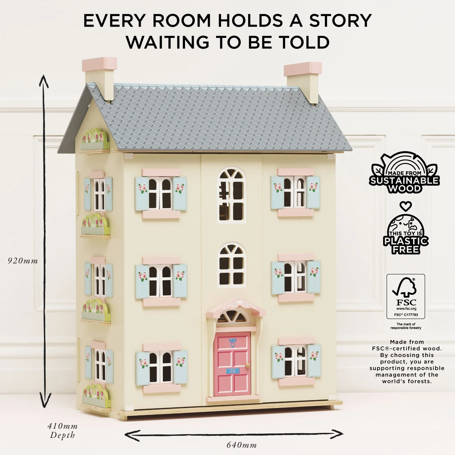 Cherry Tree Hall Wooden Dolls House - Image 5
