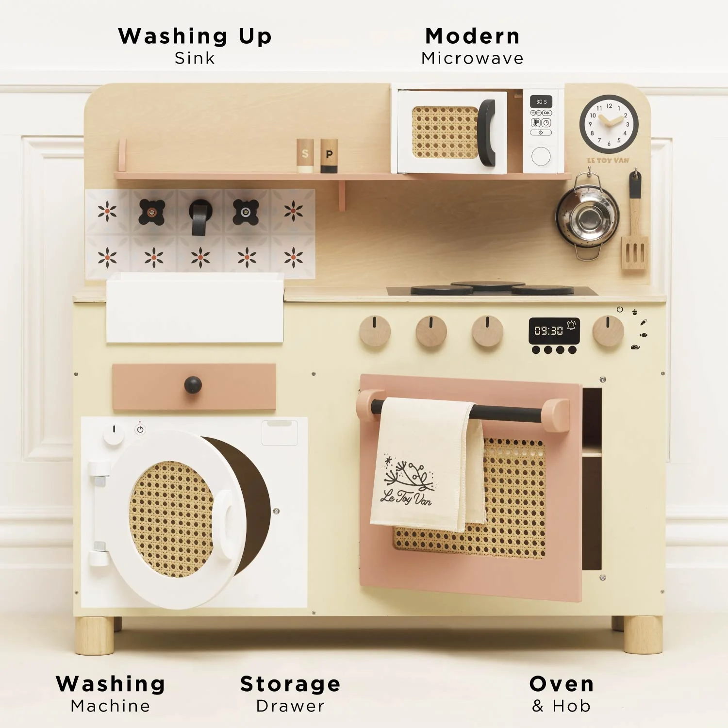 Rattan Family Wooden Play Kitchen - Image 2
