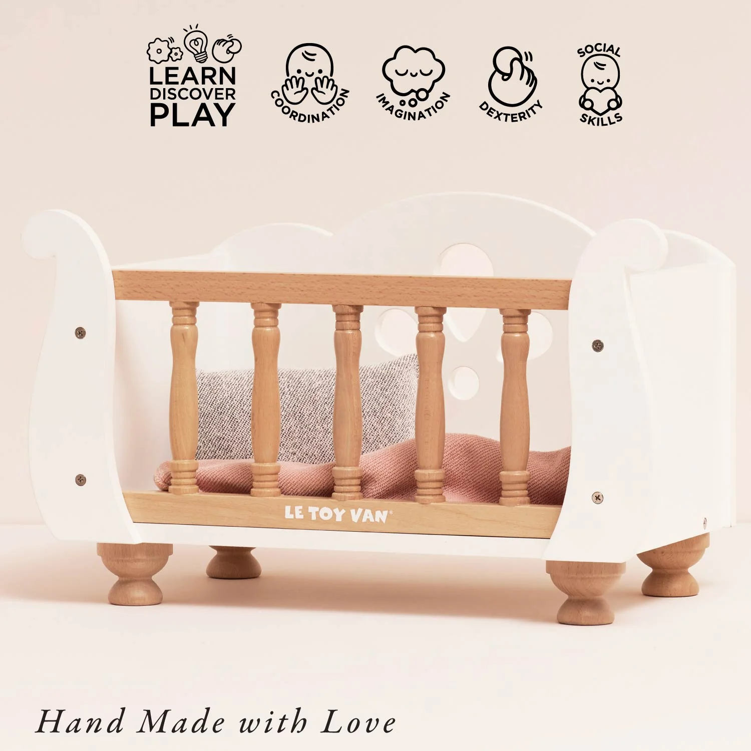 Dolls Wooden Cot - Image 3