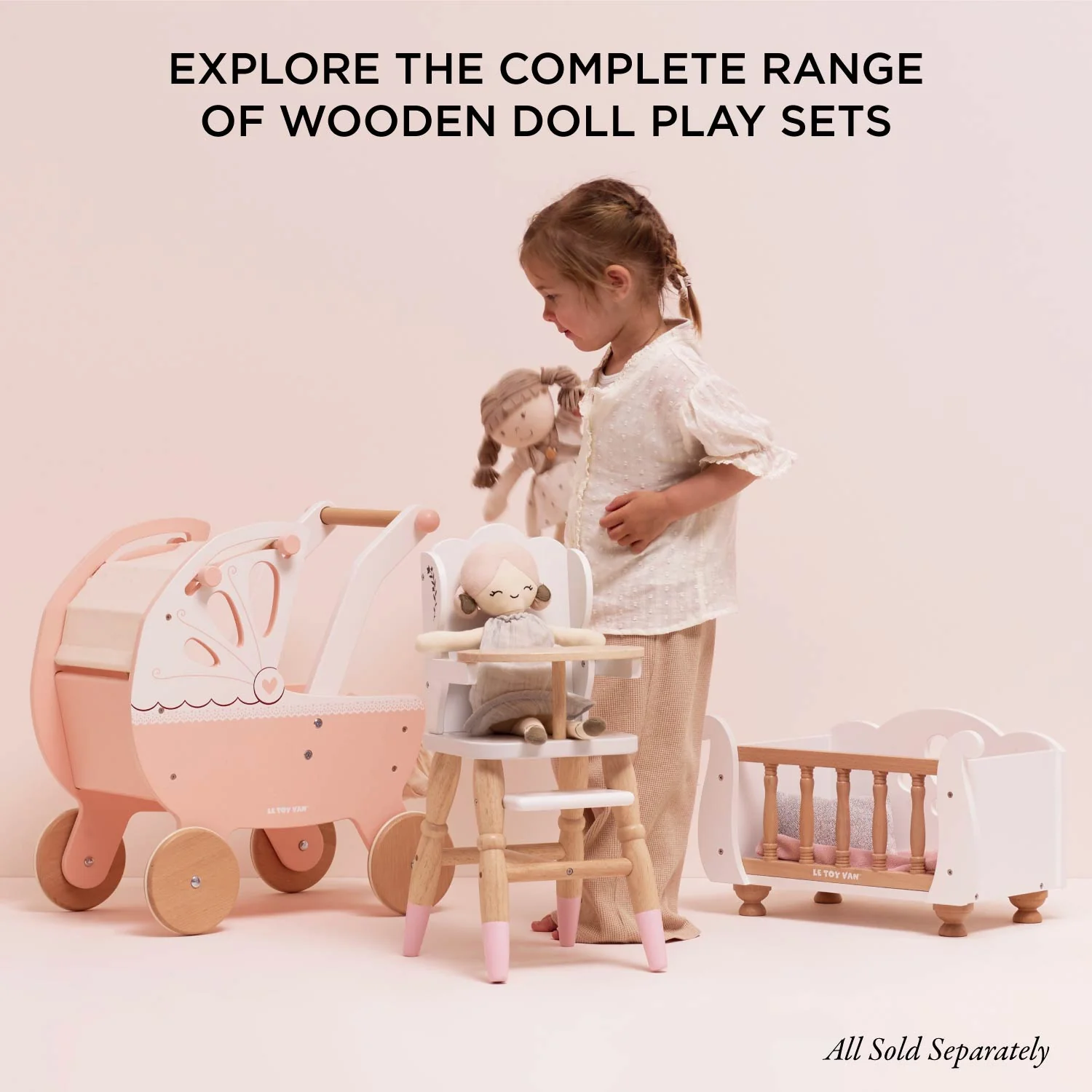 Dolls Wooden Cot - Image 7