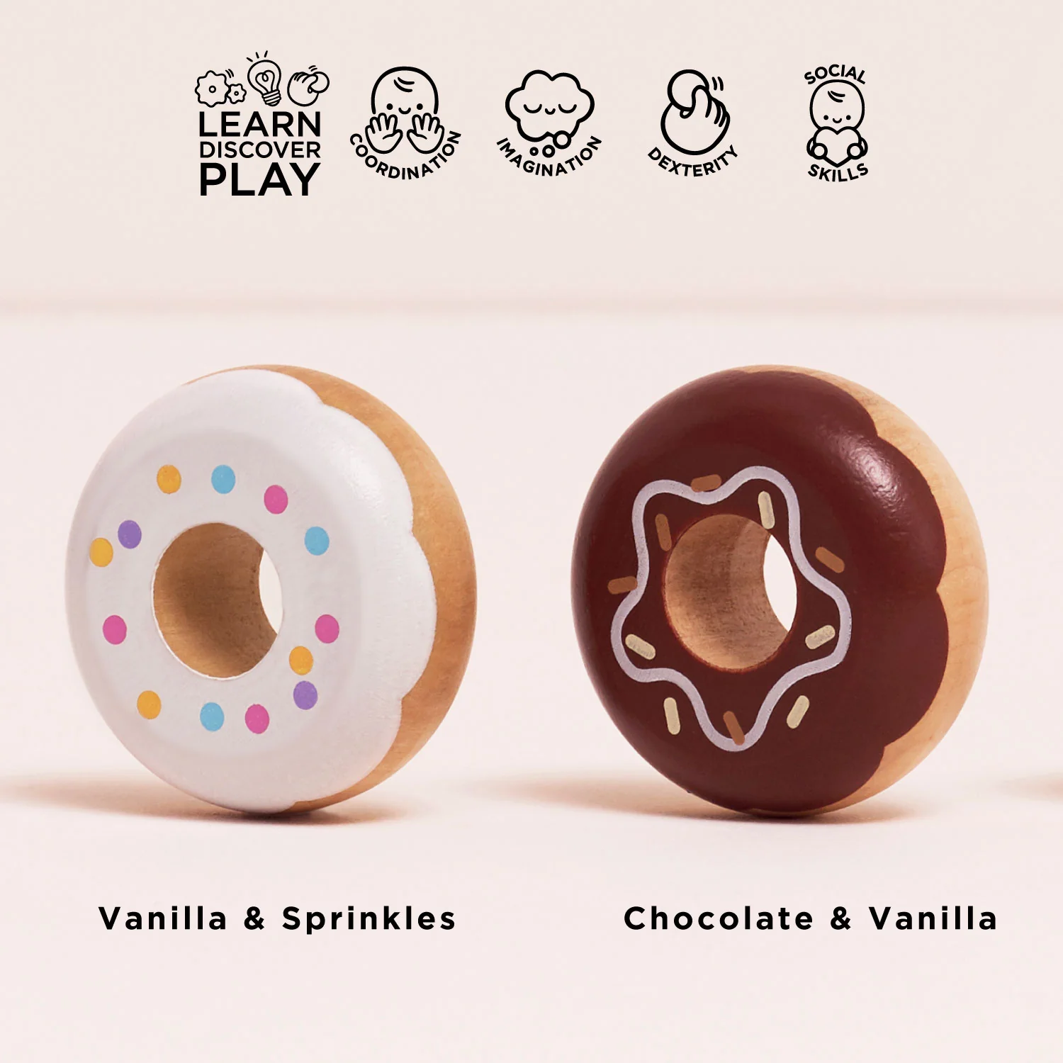 Wooden Doughnut Play Food Set - Image 3