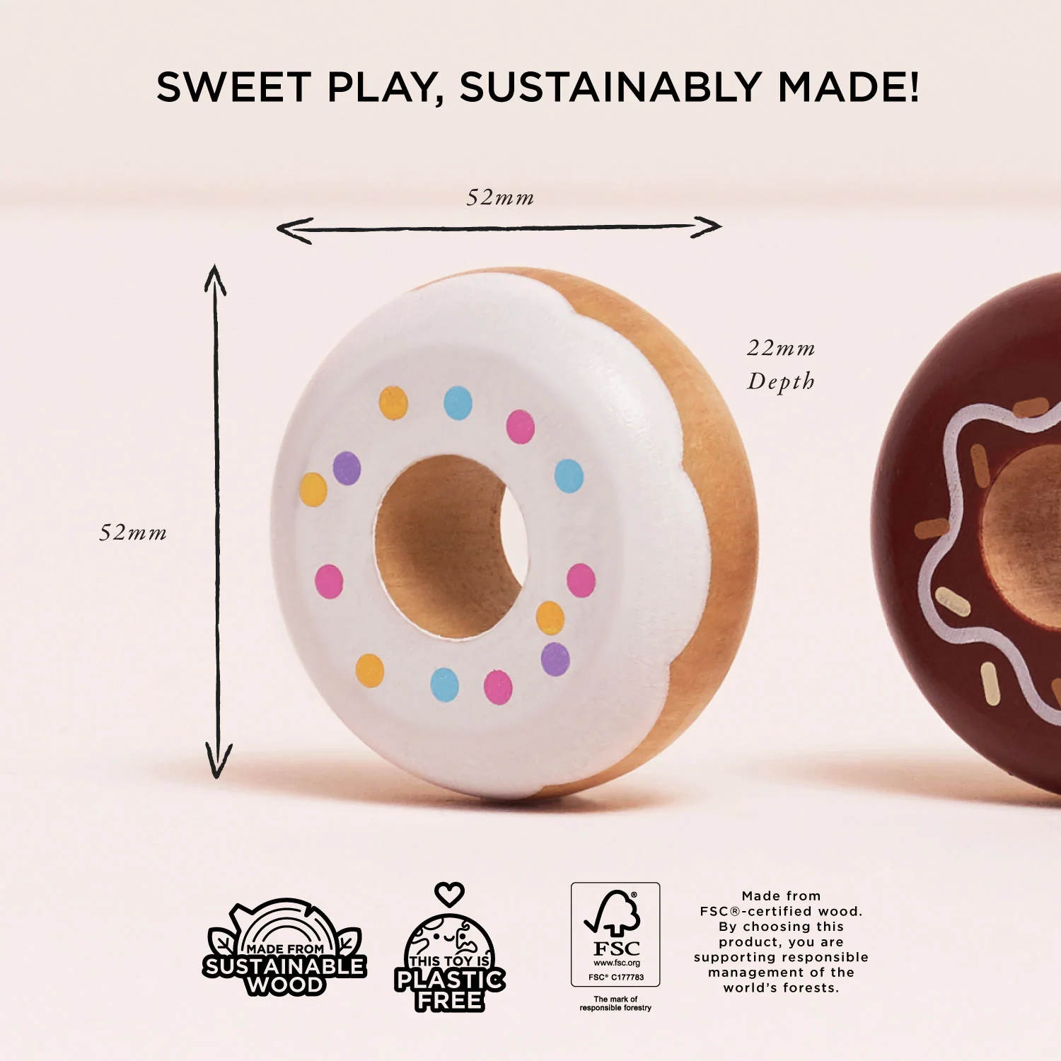 Wooden Doughnut Play Food Set - Image 5