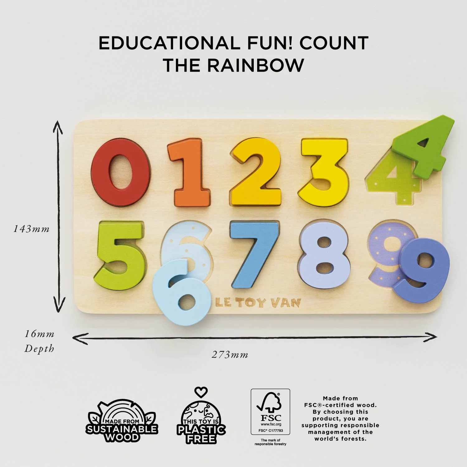 Counting Wooden Numbers Shape Sorter - Image 5