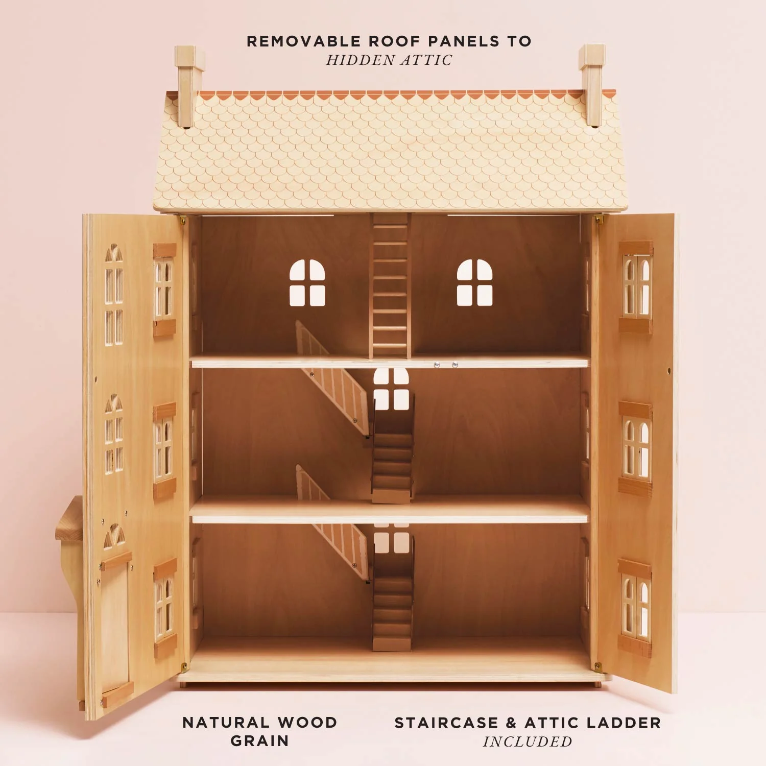 The Grand Natural Wood Dolls House - Image 3