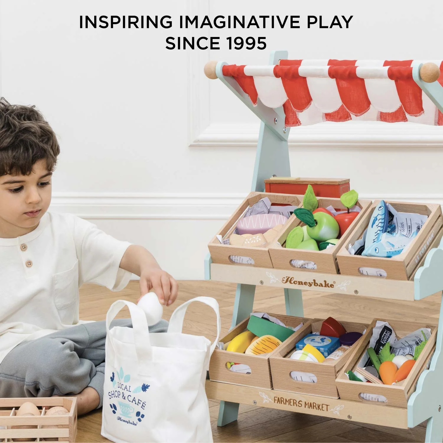 Wooden Market Stall & Fruit Play Food Crate - Image 6