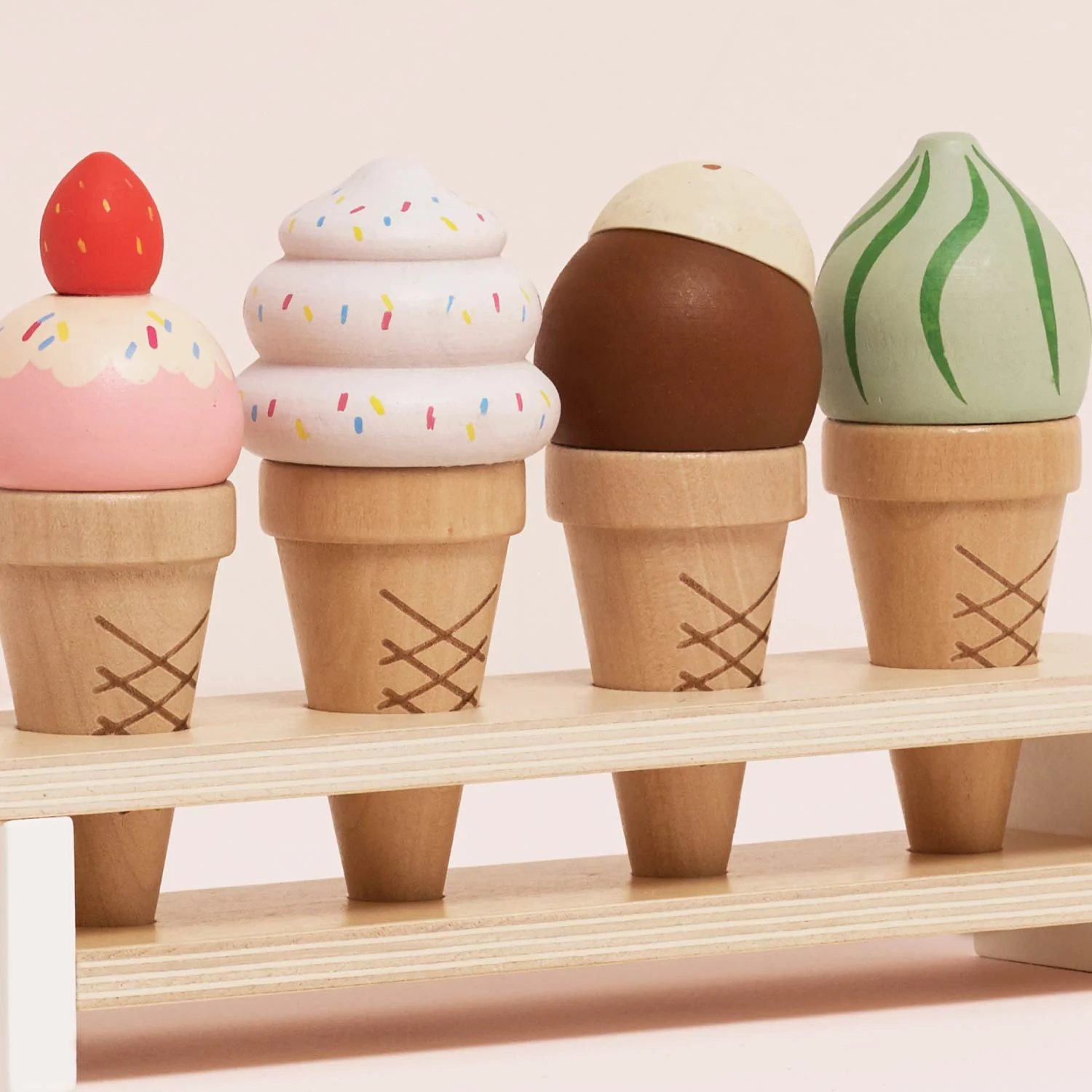 Wooden Ice Cream Cones Set - Image 4