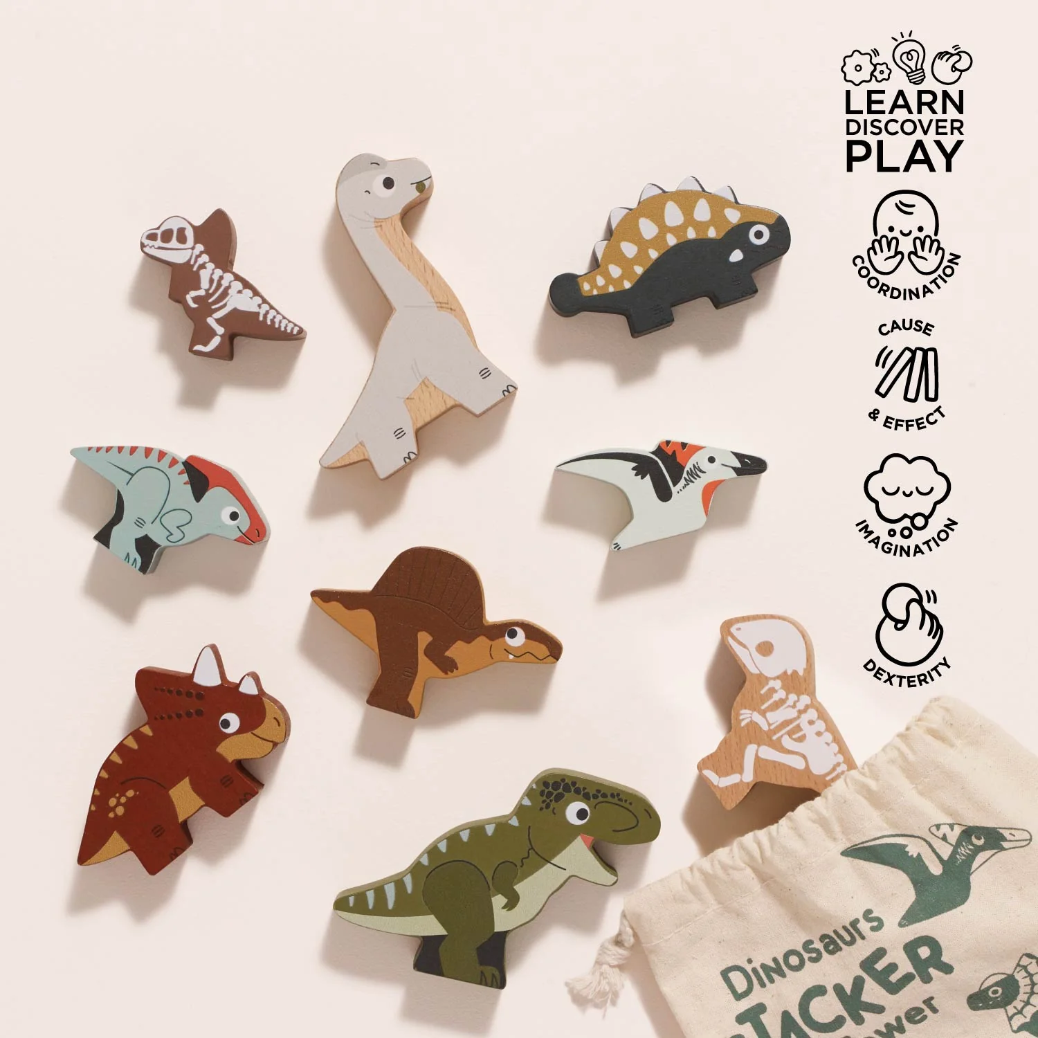 Jurassic Stacking Dinosaurs & Bag - Image 3