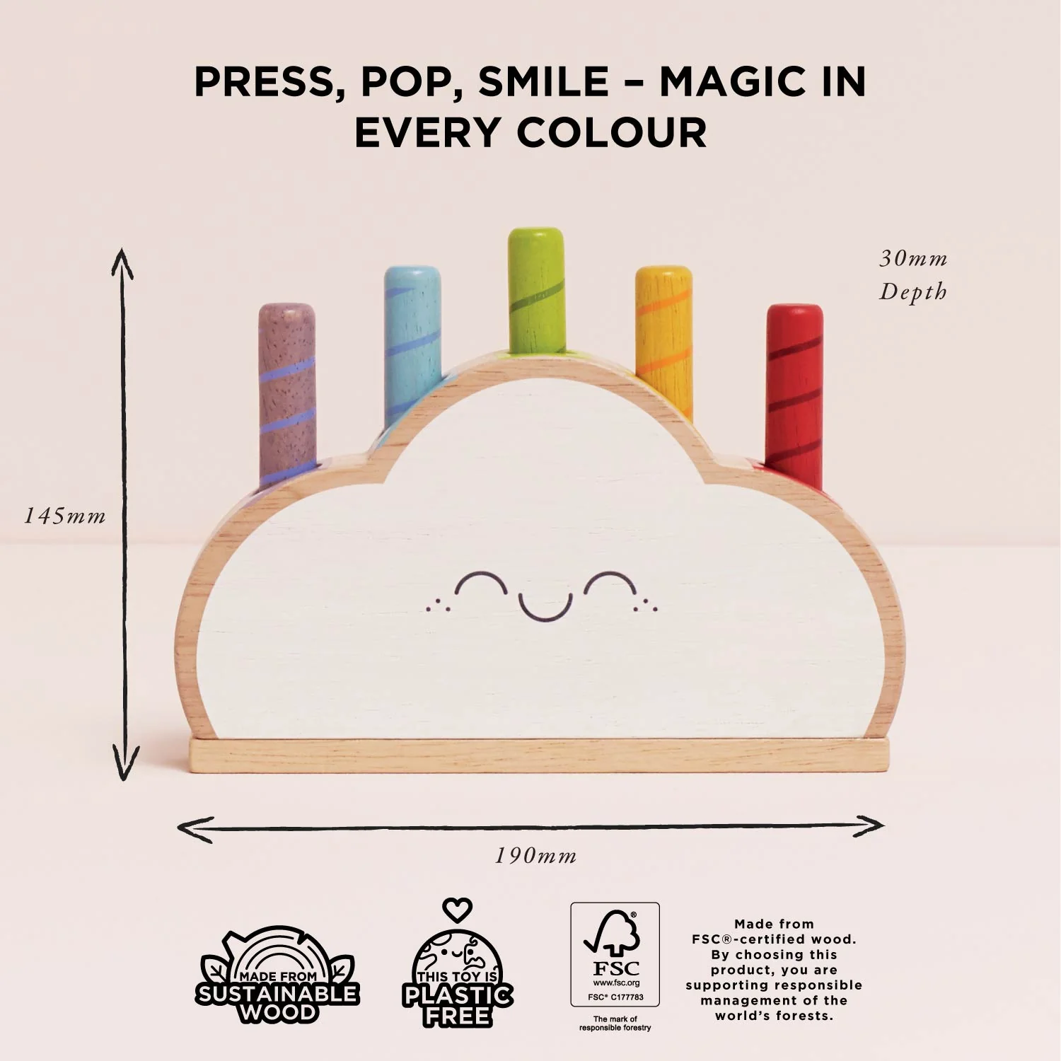 Rainbow Cloud Pop-up Toy - Image 5