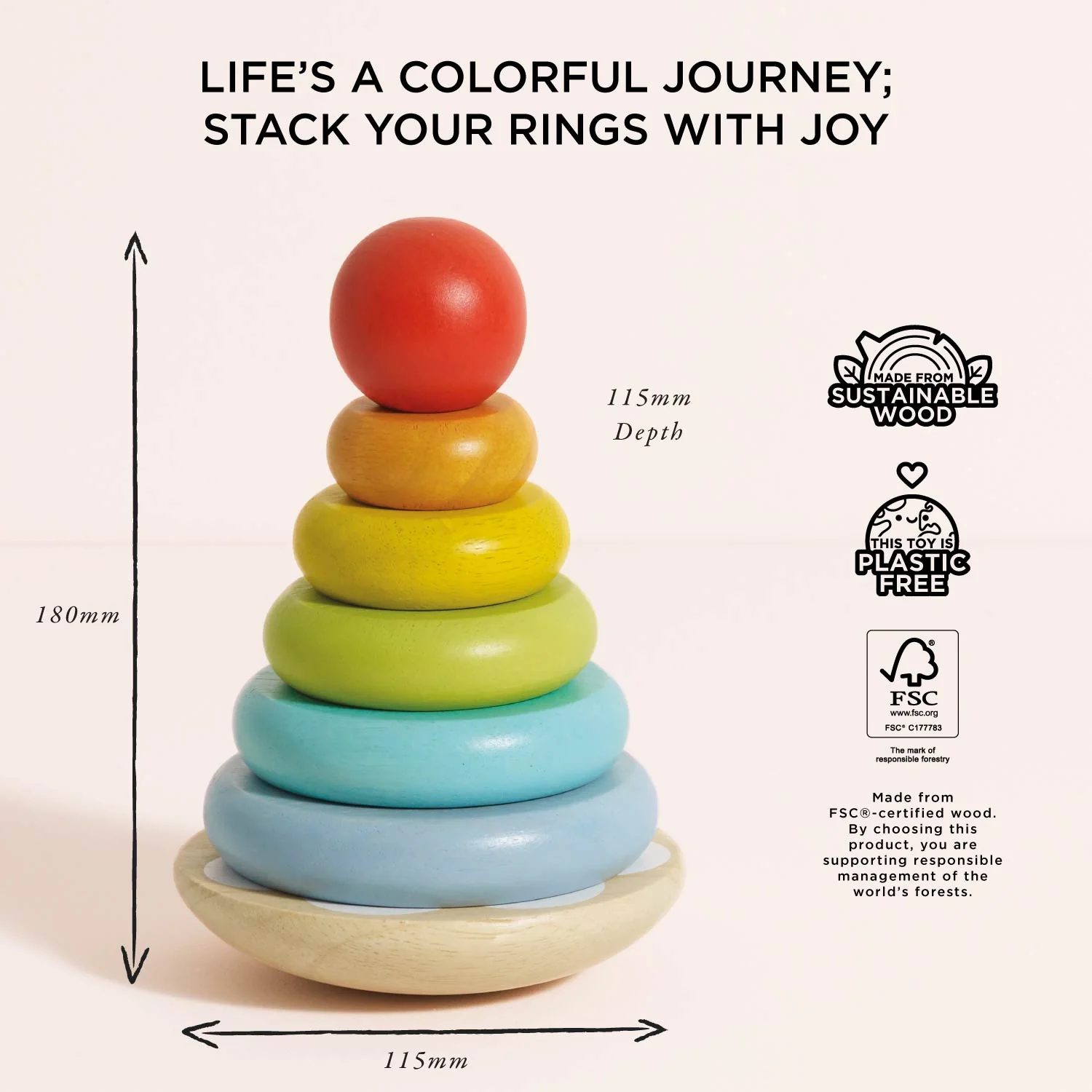 Rainbow Stacking Tower - Image 5