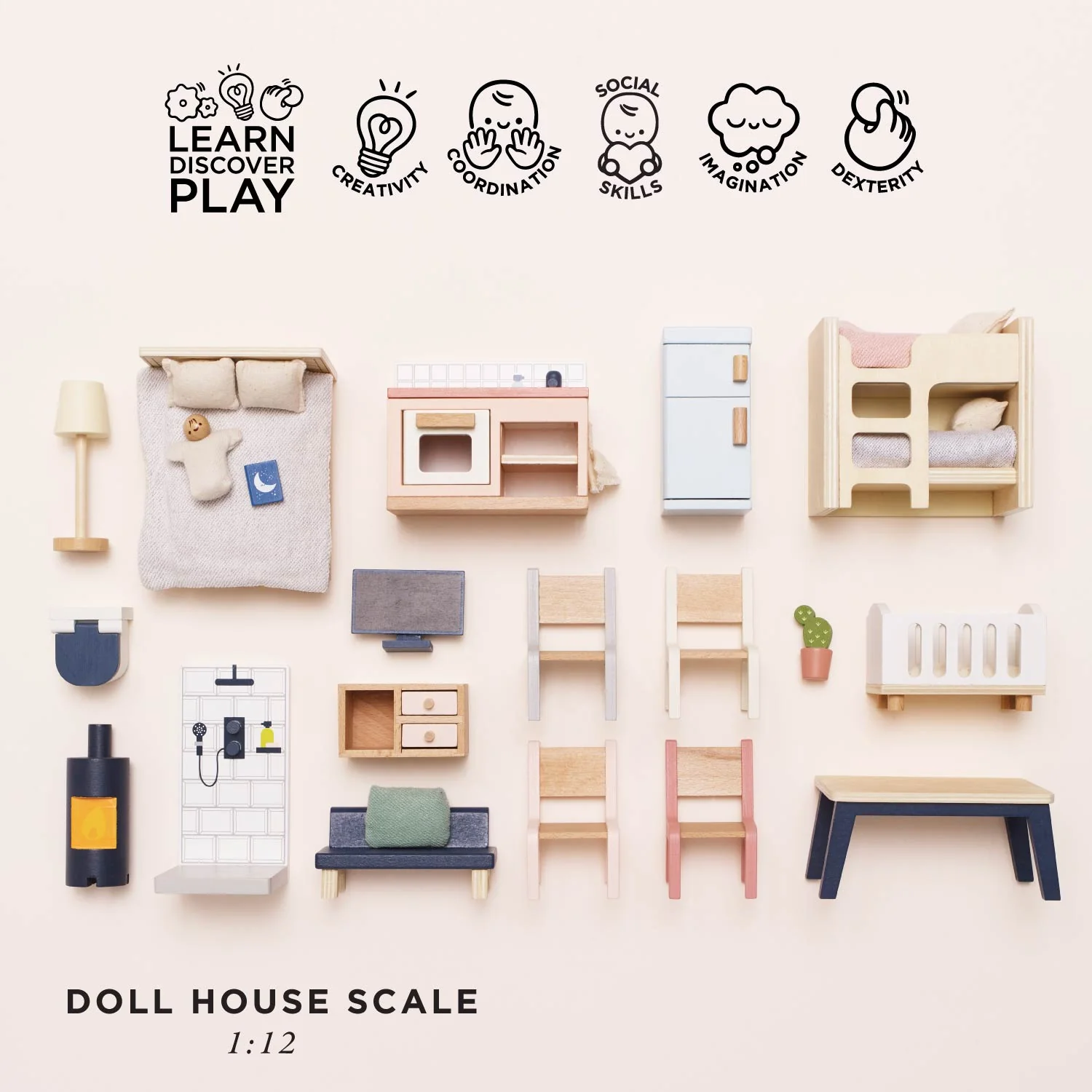 Complete Dolls House Furniture Set - Image 3