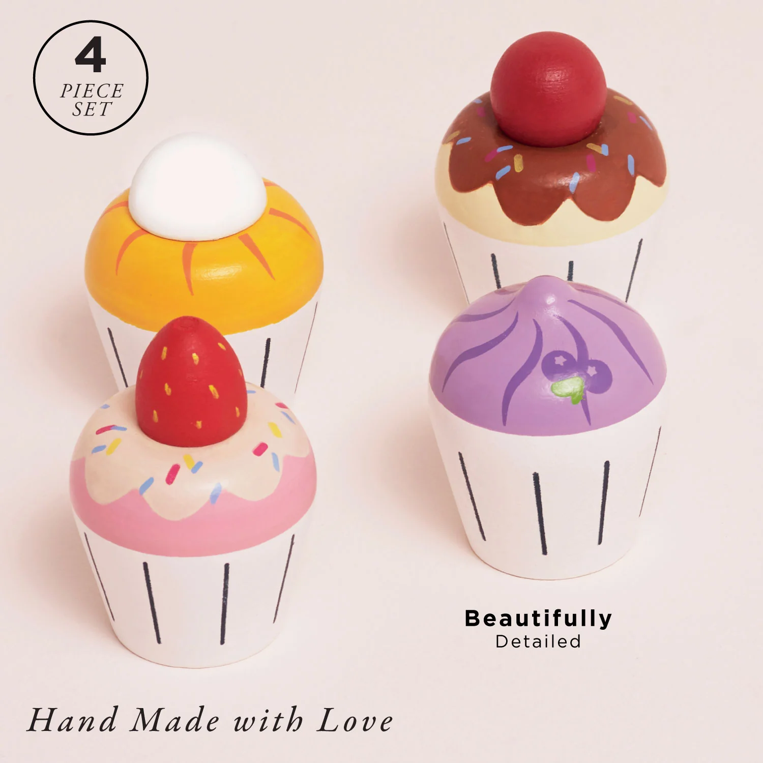 Wooden Cupcake Play Food Set - Image 2