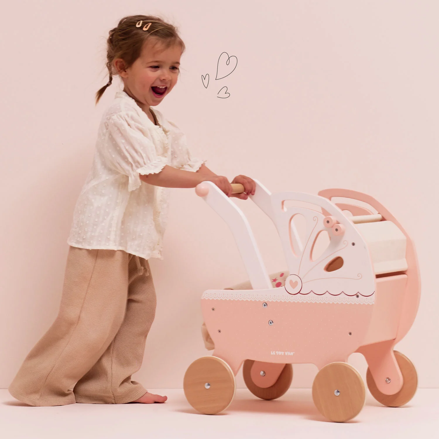 Retro Wooden Doll Pram - Image 4