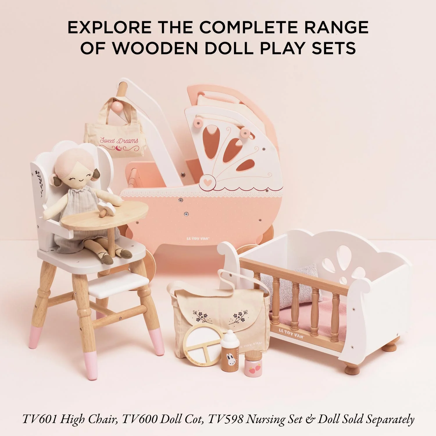 Retro Wooden Doll Pram - Image 6