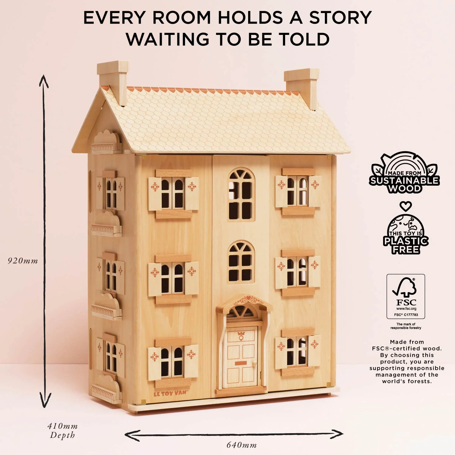 The Grand Natural Wood Dolls House - Image 5
