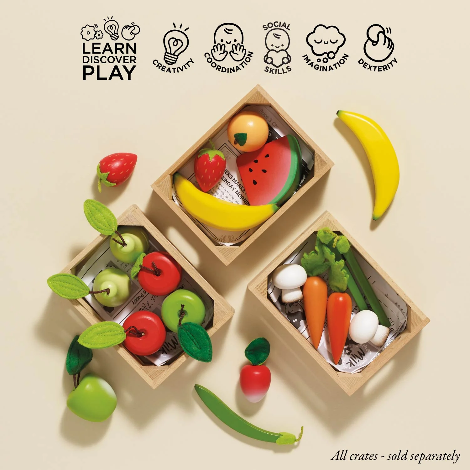 Harvest Vegetables Wooden Food Crate - Image 4