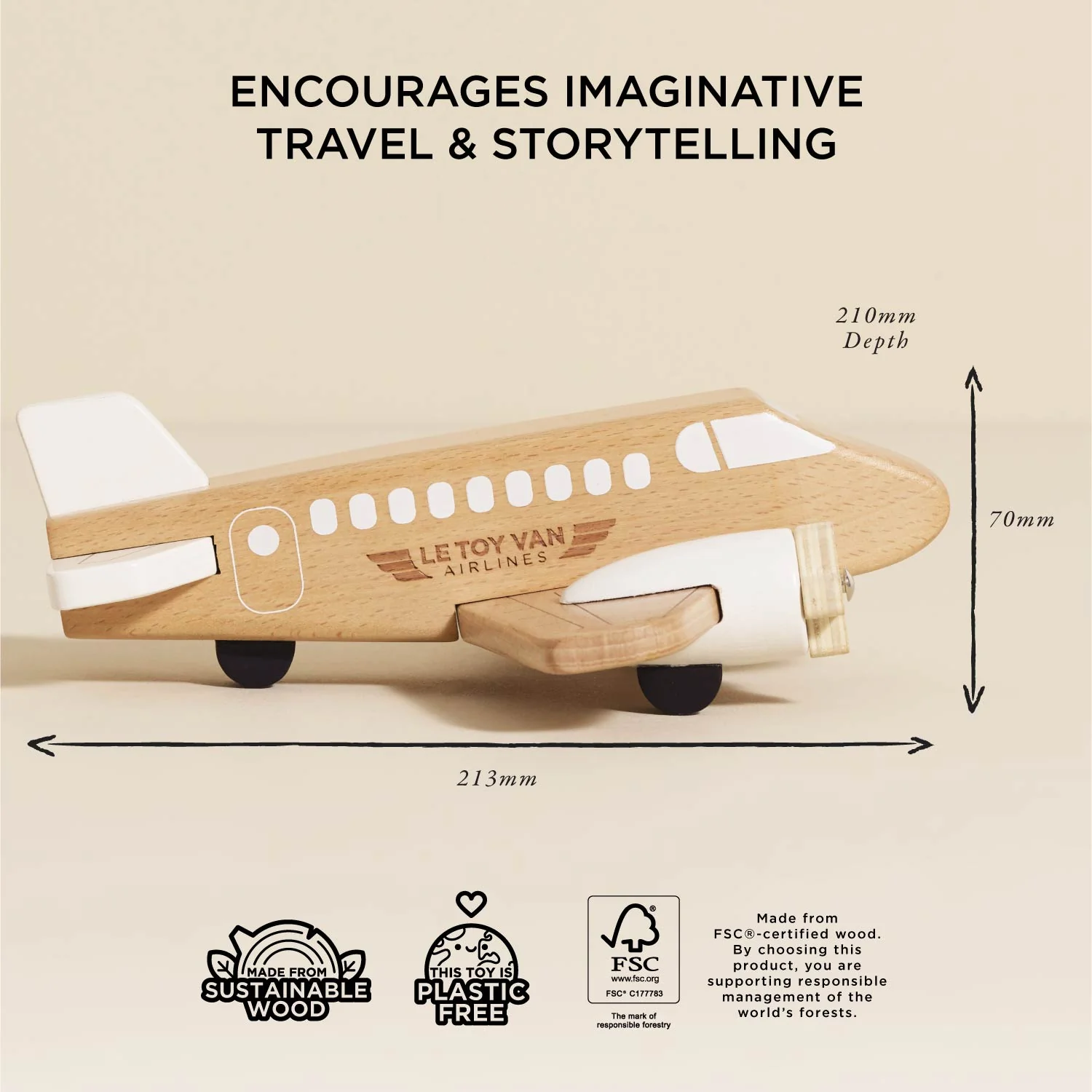Wooden Toy Plane - Image 4